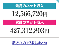 先月のネット収入と累計のネット収入